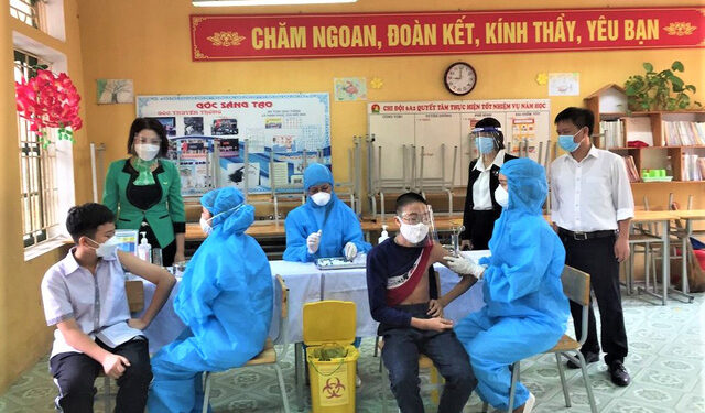 Thái Bình tiêm vaccine COVID-19 cho trẻ em từ 12-17 tuổi