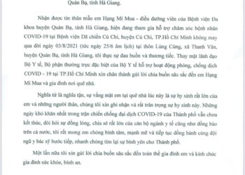 Thứ trưởng Nguyễn Trường Sơn gửi thư chia buồn với điều dưỡng Hạng Mí Mua và gia đình